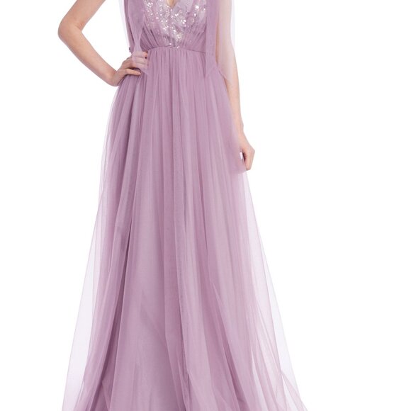 Badgley Mischka Embellished Tulle Gown